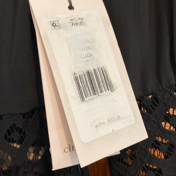 NWT cinq a sept Black Dress w/ tan lining. - Picture 7 of 12
